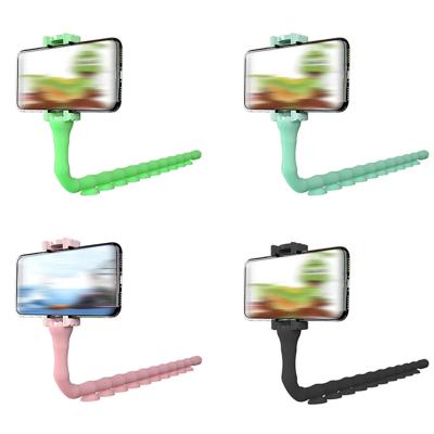 China Caterpillar Adjustable Suction Cup Bracket Poldable Mobile Phone Stand Lazy Cell Phone Holder For Kitchen Windshield Bed for sale