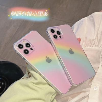 China Tpu Pink Colorful Rainbow Transparent Phone Case For iPhone 13 pro 12 mini 11 max X XS XR 7 8 plus Se fashion soft shockproof cover for sale