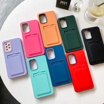 China Luxury Shockproof Card Holder Wallet Case For Apple iphone 6 6s 7 8 plus X xs 12 xr xsmax 11 pro Max Liquid Silicone TPU Cover Pocket Case for sale