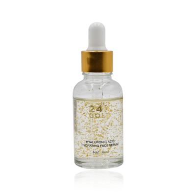 China Moisturizer OEM Private Label Whitening Moisturize Firming 24k Gold Hyaluronic Acid Hydrating For Face Serum for sale