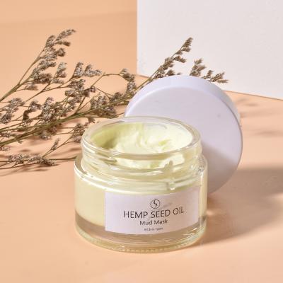 China Moisturizer OEM Beauty Blackhead Remover Absorb Oil Excess Oil Hemp Seed Cosmetic Clay Face Mask for sale