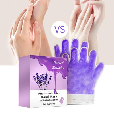 China Whitening Moisturizing Lavender Paraffin Wax Spa Gloves Organic Beauty Whitening Hand Moisturizing Gloves For Dry Hands for sale