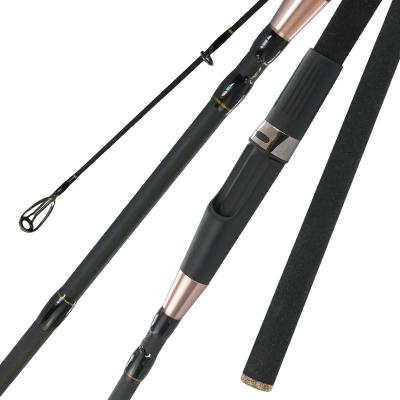 China Custom Carbon Portable Lure Fishing Rods Carbon Fiber Spinning Distance 2.4m 2.7m Throwing Sea Bass Fishing Rod 4 Section Travel for sale