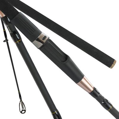 China Portable Custom 4 Section Carbon Fishing Rods 2.4m 2.7m Carbon Fiber Distance Lure Travel Bass Spinning Fishing Rod for sale