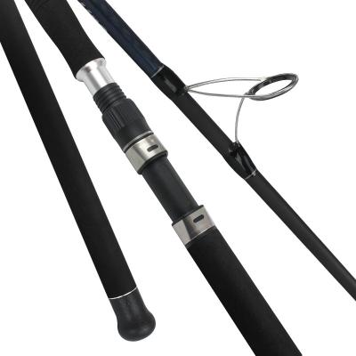 China Carbon 2 Sections Fishing Boat Tuna Shark Trolling Rods 2.43m Carbon Fiber Sea Rod Big Sea Ocean Big Game Jumping Deep Jumping for sale