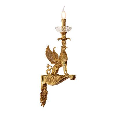 China EUROPEAN Jewellerytop sirius rococo wall scone lights artistic led wall lamp aged copper brass classic wall light for hallway for sale