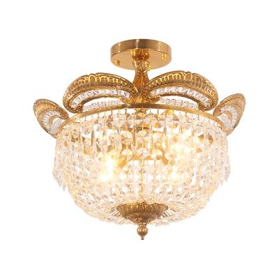 China Jewelerytop Modern Simplicity European Living Room Lights Ceiling Hanging Lamp Drop Lamp Copper Crystal Lighting To Wedding Light for sale