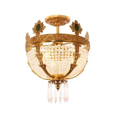 China Jewellerytop Outdoor Mounted French Luxury Church Led Ceiling Lamp Flow Mount Decoration Light Lead Crystal Lights Ceiling Lamp for sale