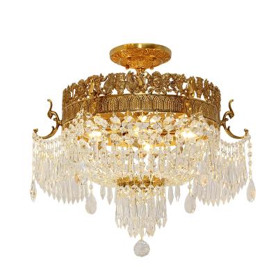 China Outdoor Mounted Flush Modern Crystal Led Ceiling Lamps French Vintage Luxury Style Mount Ceiling Lights K9 Lamps For Home for sale