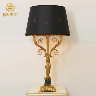 China European Jewelerytop French Table Lamps EUROPEAN Club Table With Led Light Brass Lamp Light for sale