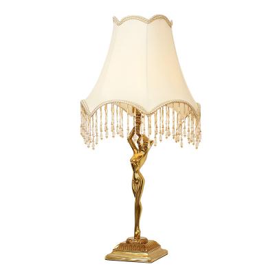 China EUROPEAN Jewelerytop promotional desk lamp for living room italian style table lamps brass bedside lamp for sale