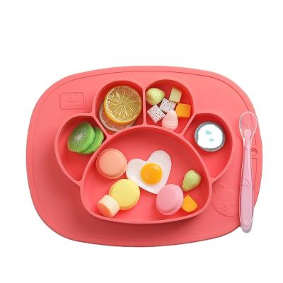 China BPA Free Child Suction Silicone Place Mat Kids Dinner Plate Set For Food Non-slip Silicone Baby Dish for sale