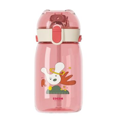 China BPA Free Baby Feeding Bottle Plastic Cartoon Straw Baby Drop Cup Baby Water Bottle Straw Cup Children Water Plastic Straw for sale