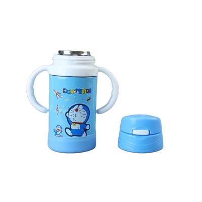 China High Quality Sustainable 300ml/400ml Mini Portable Thermos Water Bottle Flask With Handle And Straw For Kids for sale