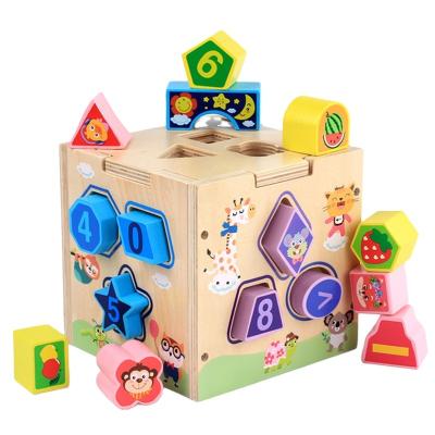 China WOODEN Baby Educational Toys Puzzle Building Block Geometric Shape Wooden Toy for sale