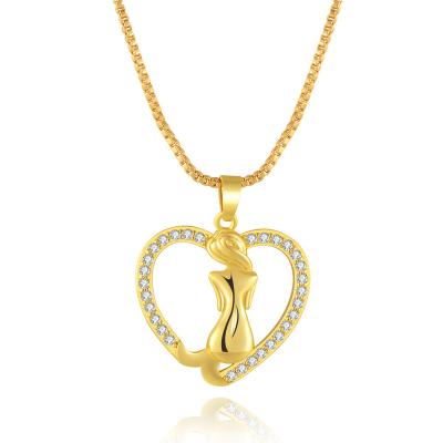 China Simple 2021 Vintage New Arrival Necklace Jewelry Heart Shape Crystal Zircon Rose Gold Plated Pendant For Mother Gift Accessories for sale