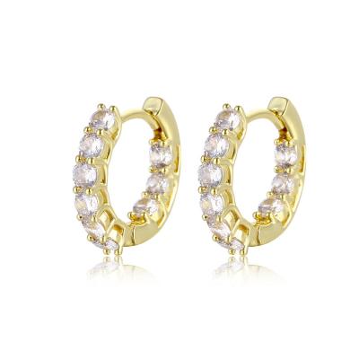 China 2021 Simple Vintage New Arrival Fashion Jewelry Rectangle Rhinestone Gold Plated Geometric Earring Circle For Woman Girls for sale