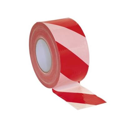 China High Visibility Red White PE Hazard Warning Device Stripped Non Adhesive Custom Barrier Tape for sale