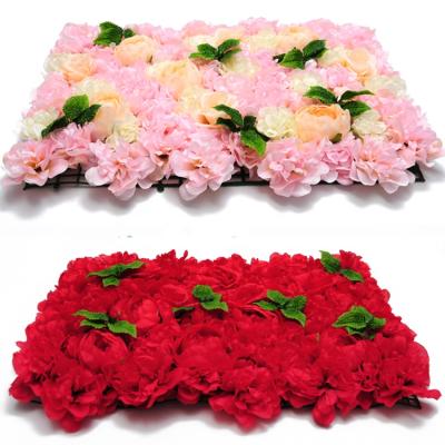 China Decoration Artificial Flower Wall Panel Fabric Wedding Flower Arrangement for sale