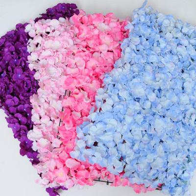 China Home Decoration Artificial Flower Hydrangea Row Wall Decor for sale