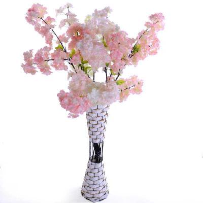 China Display Living Room Window Decoration 4 Fork Cherry Blossom Branches Environmental Landing Artificial Flowers for sale