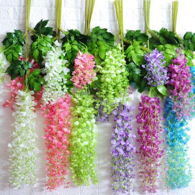 China Decoration Environmental Wisteria Window Hot Selling Ceiling Suspended Artificial Flowers for sale