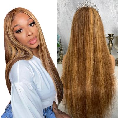 China HD Lace Wig 4/27 Lace Front Wigs Human Hair Pre Highlight Wig Plucked Mink Brazilian Remy Human Hair 4/27 Highlight Wig for sale