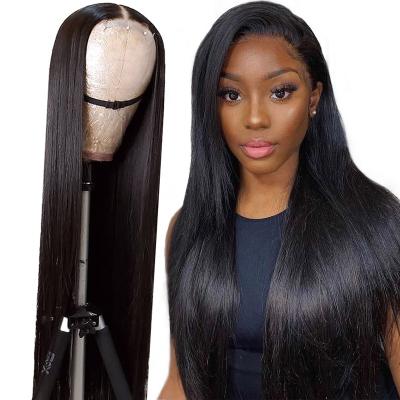 China Other Human Hair Middle Wave 100% Natural Brazilian Hair Full Lace Front Part Wig Natural Black Wig (Natural Wave 12 Inches) for sale