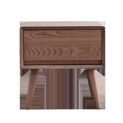 China Contemporary Bedroom Furniture Wooden Bedside Table Nightstand with Drawers Chest bedside Cabinet Walnut for sale