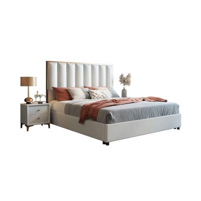 China Sofa  Bed Bedroom Furniture Solid Wood Bedroom Set Soft Bed Synthetic Leather Bed for sale