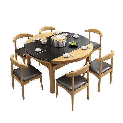 China Solid Wood Folding Dining Furniture Set Nordic Retractable Dining Table for sale