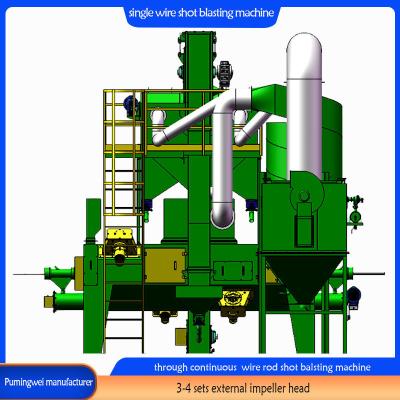 China Little Production Continuous Wire Rod Shot Blasting Machine with Electric Power Source for sale