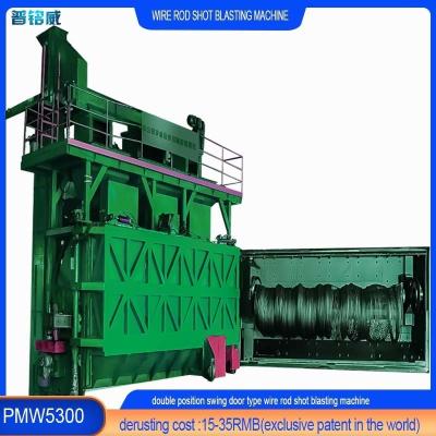 China Wire Surface Derusting Pumingwei 3D Blast Wheels Layout Automatic Shot Blasting Machine for sale