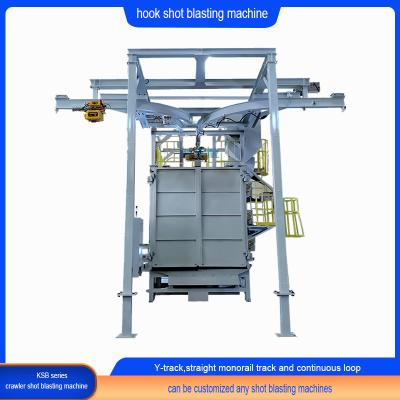 China Spinner Hanger Shot Blasting Machine with Y Track and Customized Crawler Abrator zu verkaufen