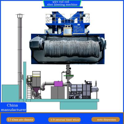 China 30kw/Set Descaling Wire Rod Coil Shot Blasting Machine for Rust and Corrosion Proof for sale