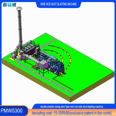 China Wire Rod Coil Shot Blasting Machine with Production Efficiency of 4-10 Coils Per Hour for sale