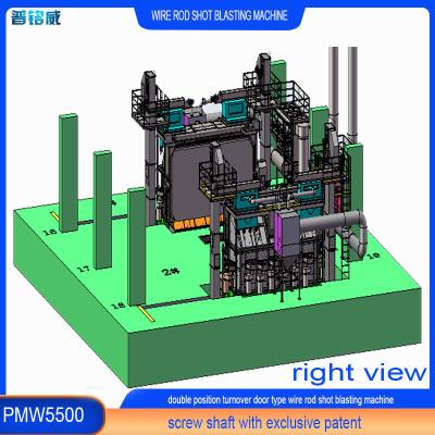 China Wire Rod Coil Shot Blasting Machine with High Cleanliness and Applied Patent Mandrel for sale