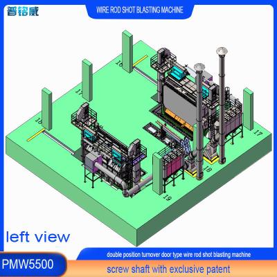 China Wire Rod Coil Shot Blasting Machine with Blast Wheel 240 Kw and Derusting at 18-35RMB/T for sale