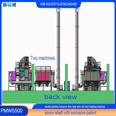 China 30kw/Set Impeller Head Power Pmw 5500 Wire Rod Shot Blasting Machine 8 Blast Wheels for sale