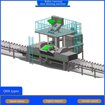 China Blast Wheel PLC Control Roller Conveyor Shot Blasting Machine Electric and Fuel Electric for sale