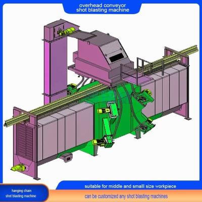 China Overhead Straight Monorail Conveyor Shot Blasting Machine 20 Years Experience Design Te koop