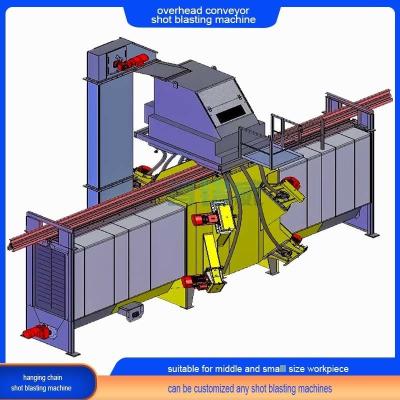 Cina Multiple Hooks Hanger Overhead Monorail Shot Blasting Machine for Welded Structures in vendita