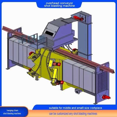 China Overhead Suspended Load Monorail Conveyor Shot Blasting Machine with Multiple Hooks One for sale