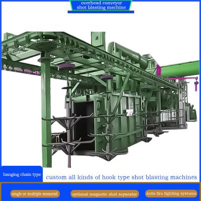 China Customized Semi Automatic or Fully Automatic Continuous Monorail Shot Blasting Machine for sale