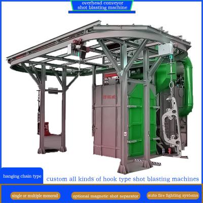 China Electric Overhead Monorail Conveyor Shot Blasting Machine with Hook 20 Years Experience for sale