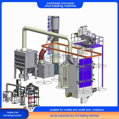 Cina High Cleanliness Overhead Chain Conveyor Shot Blasting Machine for Aerospace Industry in vendita