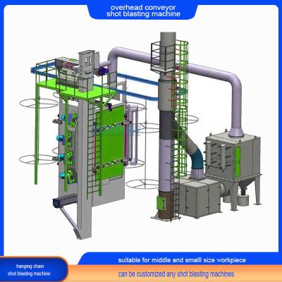 China Electric Overhead Chain Conveyor Shot Blasting Machine for Shot Peening and T/T Payment for sale