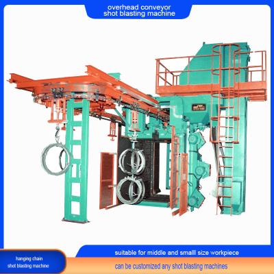 Cina Automatic Continuous Overhead Rail Conveyor Shot Blasting Machine for Forging Parts in vendita