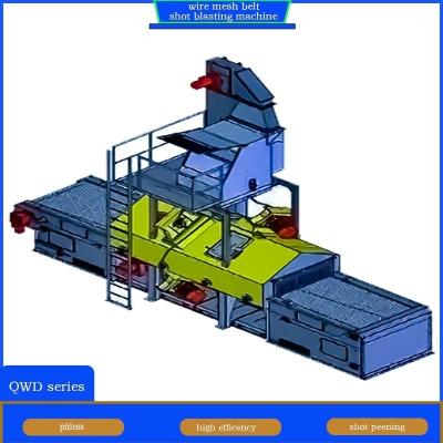 China 4 Blast Wheel Wire Mesh Belt Conveyor Shot Blasting Machine Cleaning Thin Walls Metals for sale