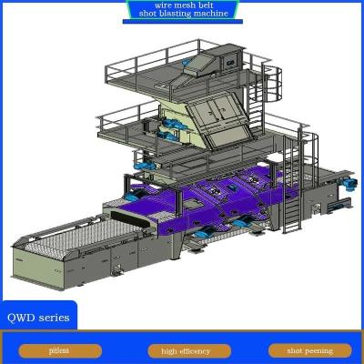 China Automatic Wire Mesh Belt Conveyor Shot Blasting Machine for Automotive Components for sale